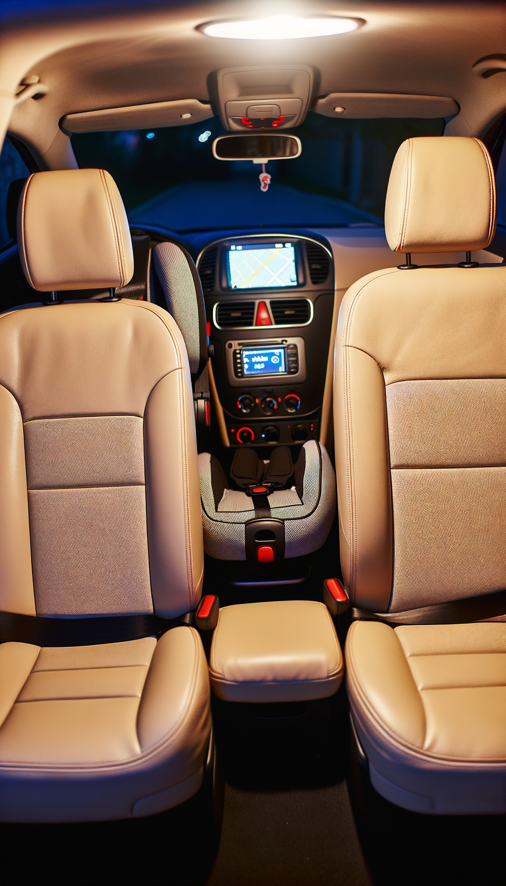 Салон комфорт-класса с детским креслом и навигатором на маршруте Самара — Уфа