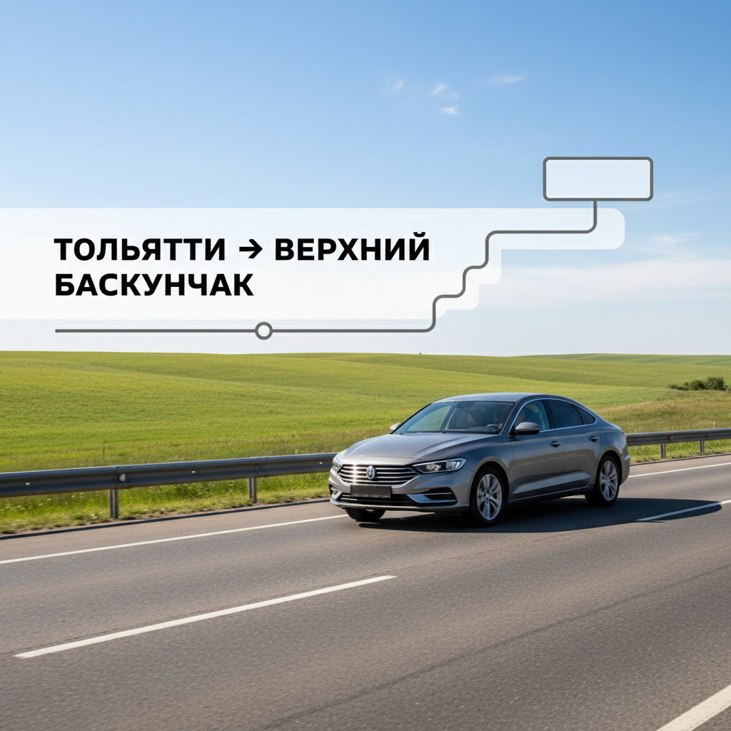 Такси Тольятти — Верхний Баскунчак: автомобиль 2020 года на дороге, маршрут Тольятти → Верхний Баскунчак