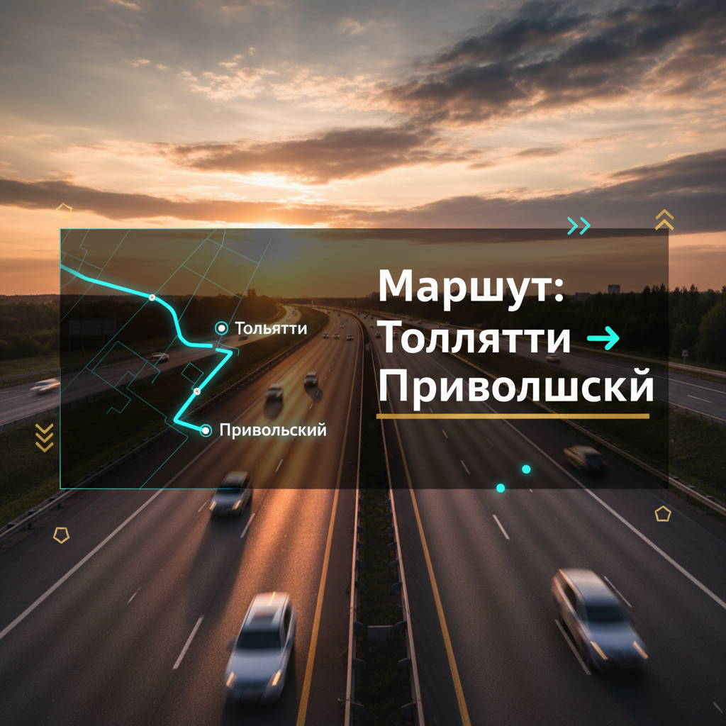 Такси Тольятти — Приволжский: изображение маршрута на фоне дороги, автомобиль 2020 года