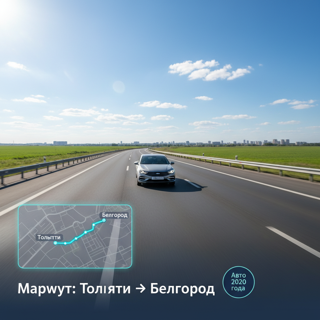 Маршрут Тольятти — Белгород: дневная дорога, автомобиль 2020 года выпуска, схема маршрута