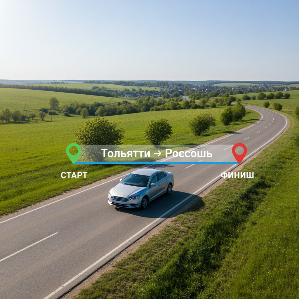 Автомобиль на дневной дороге, маршрут Тольятти — Россошь