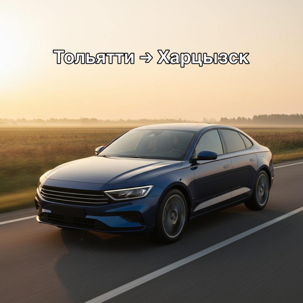 Автомобиль 2021 года выпуска на дороге на рассвете, маршрут Тольятти — Харцызск